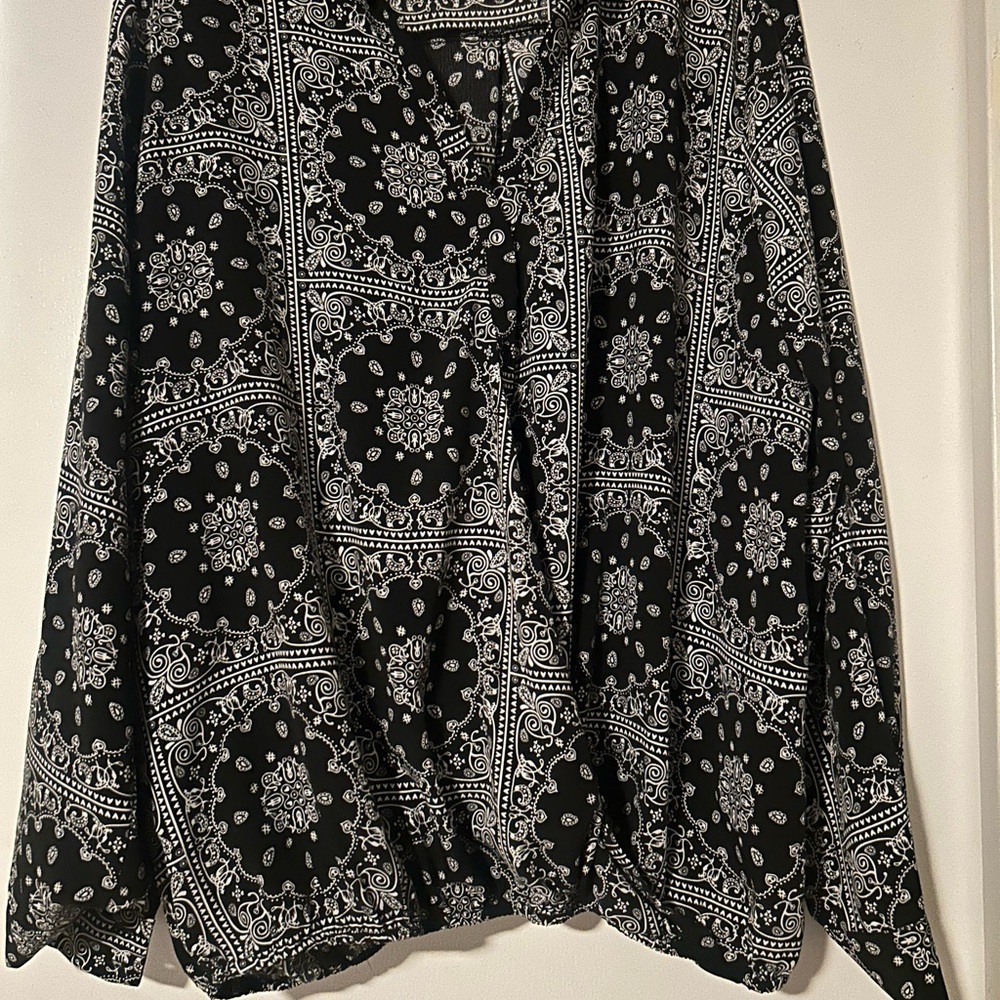 Black and White Paisley Blouse
